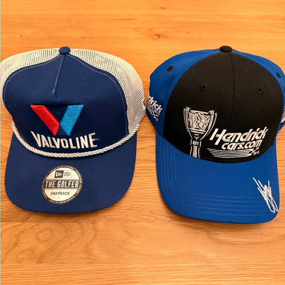 New Kyle Larson Blue and White Snapback Caps